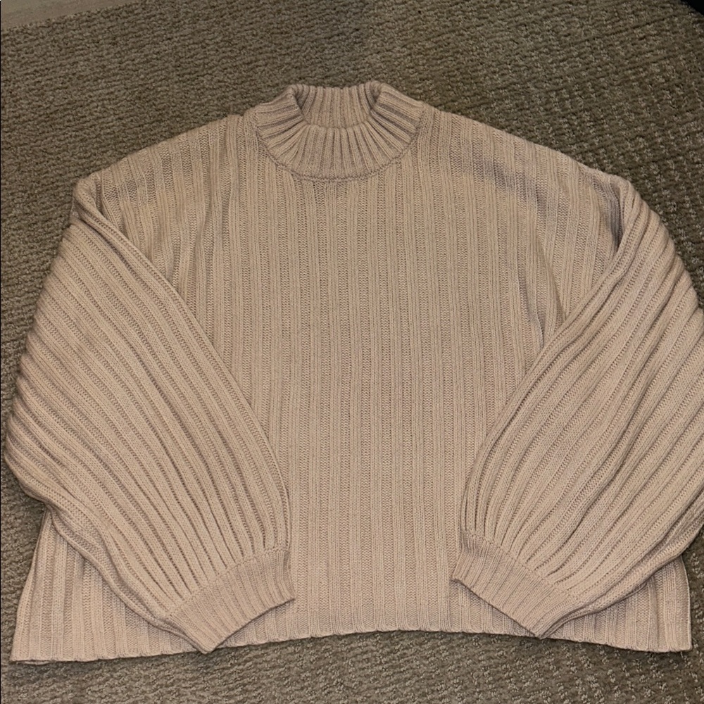 Princess Polly Ribbed Turtleneck Sweater - Beige